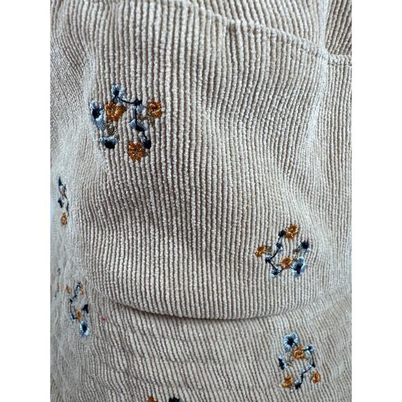 Tan Corduroy Floral Bucket Hat Girls One Size - Picture 5 of 6